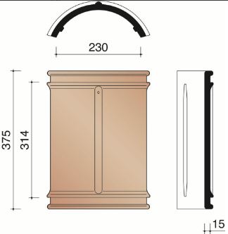 Kor faitiere demi-ronde a double emboitement 230mm vario18 noir mat 741