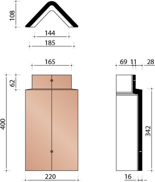 Kor faitiere angulaire  plato ardoise 703