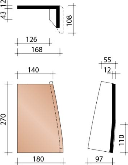Kor piece d'angle droite 301 anthracite 736