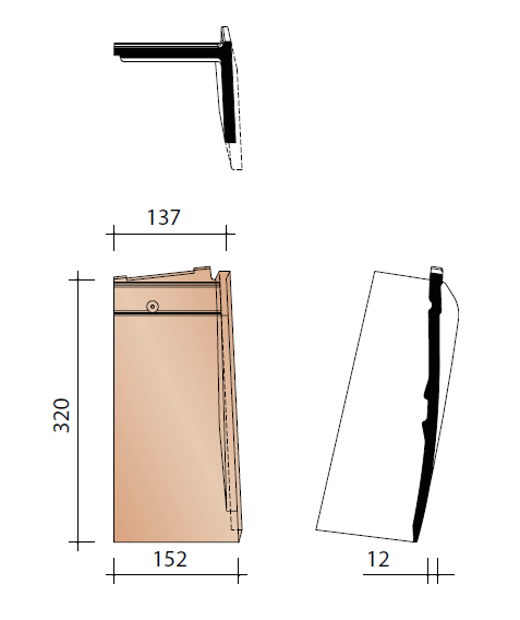 Kor demi tuile de rive droite speciale elfino bleu fume 706