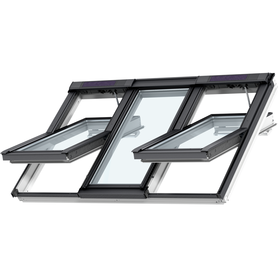 Velux ggls integra 207030 mmk06 2en1 a Énergie solaire energy&comfort bois peint en blanc