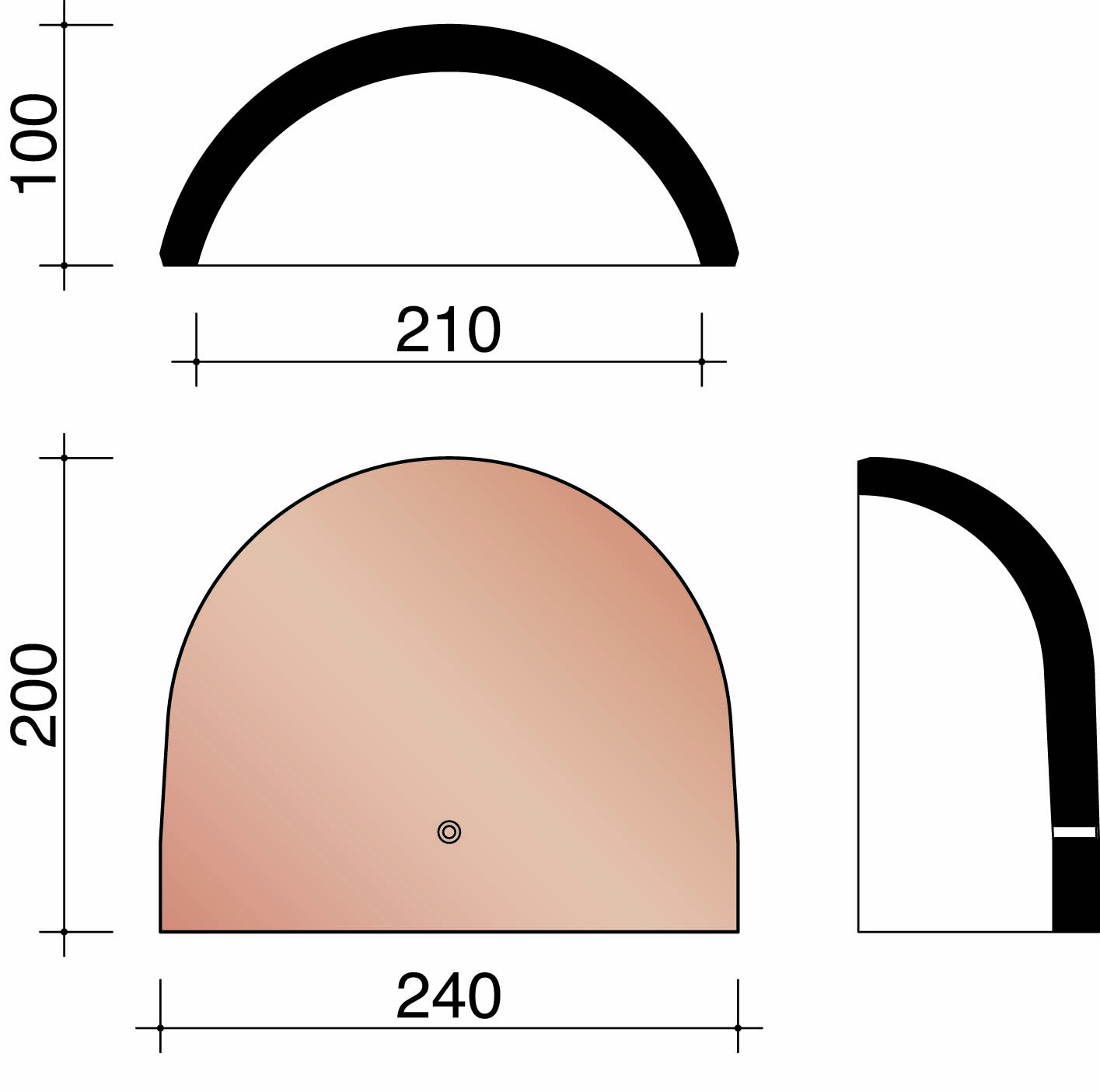 Kor about d'aretier demi-ronde 210mm 451 vieilli 878
