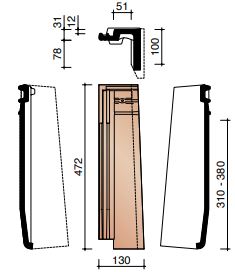 Migeon actua tuile de rive demi droite blanc titane 923